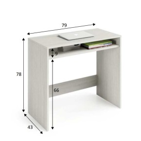 Scrivania 80 Bianca Porta Pc Salvaspazio con Ripiano Ufficio Consolle Moderna 2