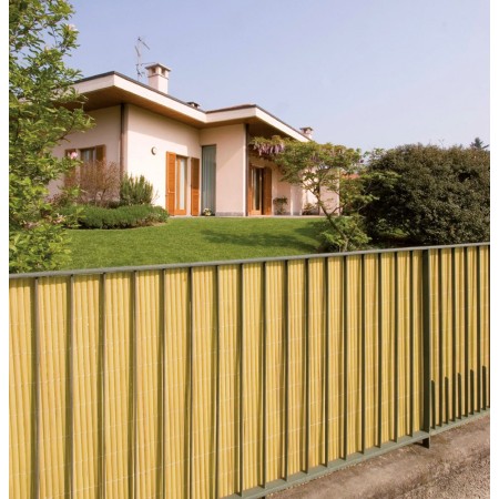 2 Arella Doppia in Bamboo PVC Recinzione 3x2 Ombreggiante Beige Plastica Bambù