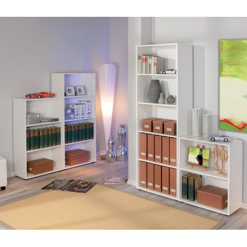 Libreria Bianca in Legno 60 Moderna Scaffali Mensole Parete Salotto Cameretta