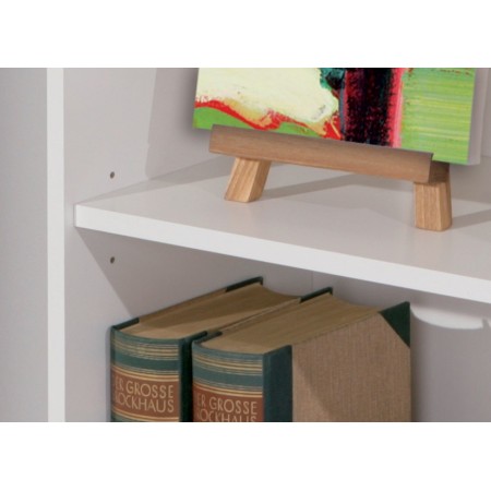 Libreria Bianca in Legno 60 cm Moderna Alta Stretta Scaffali Ripiani Soggiorno