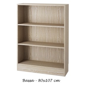 Kit Libreria in Legno Moderna Rovere Bassa Stretta Scaffali Ripiani da Ufficio