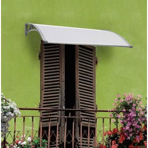 Tettoia Pensilina 140x90 Policarbonato Compatto Satinato Sgocciolatoio Modulare 2