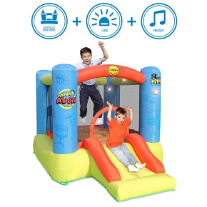 Gonfiabile per Bambini Interattivo Musica con Scivolo Gioco Castello Gonfiatore