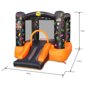 Gonfiabile per Bambini Interattivo Luci Musica con Scivolo Castello Pompa Aria 2