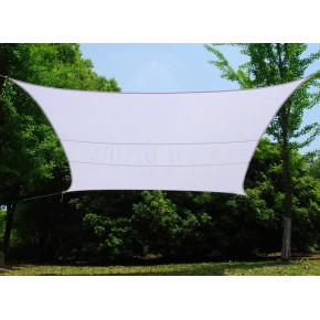 Tenda a Vela Qudrata 3x3 Bianca Anelli Telo Ombreggiante da Giardino Parasole