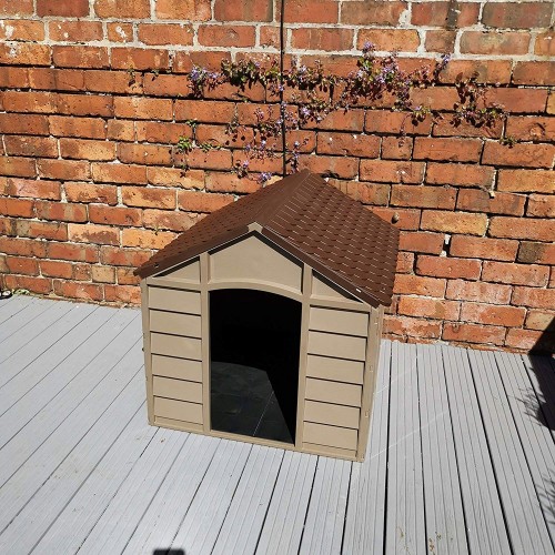 Cuccia per Cani in Resina Taglia Grande Giardino con Pavimento Interno Plastica