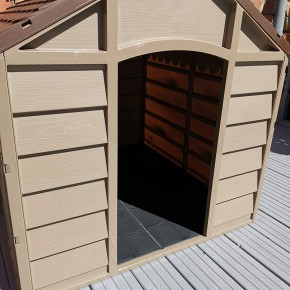 Cuccia per Cani in Resina Taglia Grande Giardino con Pavimento Interno Plastica 2