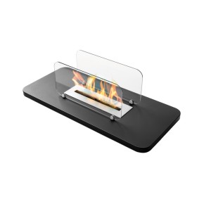 Camino a Bioetanolo Nero con Vetro Biocamino Caminetto Design Moderno Pavimento 2