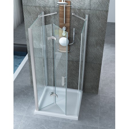 Cabina Box Doccia 3 Lati Anta a Libro 60 70 80 90 100 a Battente Porta Cristallo