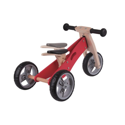 Triciclo Bicicletta da Bambini Legno Verde Pedagogica Senza Pedali a Spinta Bici