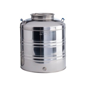 Bidone per Olio Sansone 30 litri Predisposizione Rubinetto in Acciaio Inox Fusto