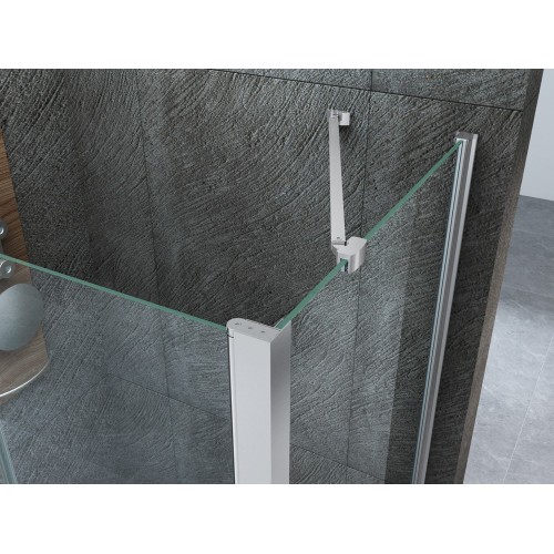 Box Cabina Doccia Saloon 2 Anta Battente 70 80 90 100 120 Angolare 8mm Cristallo