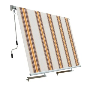 Tenda da Sole Riga Beige Caduta con Bracci 245x245 Terrazzo Avvolgibile Esterno