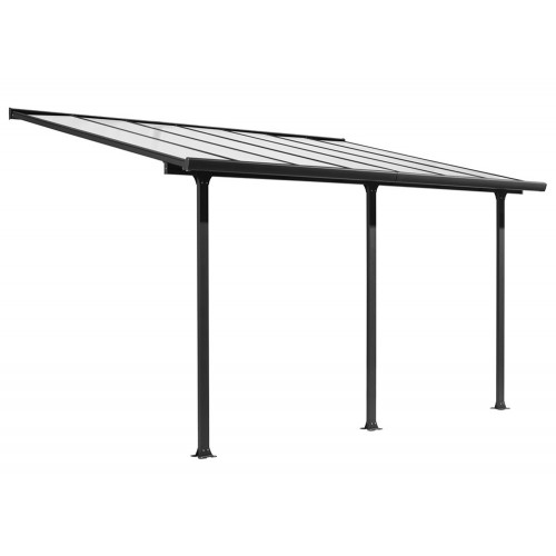 Pergola Addossata 5x3 in Alluminio Gazebo da Giardino Terrazzo Pergolato Carport