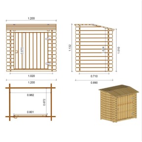 Armadio Legno Accessori Piscina Secchi Raccolta Differenziata Giardino Attrezzi 2
