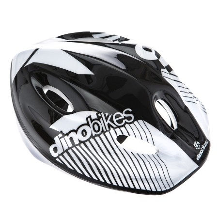 Casco Bianco Nero da Bici Bambina Dino Bike Bimba Bicicletta Pattini Monopattino