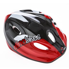 Casco da Bici Bambino Rosso Nero Dino Bike Bimbo Bicicletta Pattini Monopattino