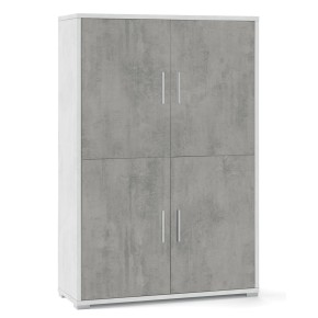 Kit Mobile Credenza 4 Ante Grigio Ossido Buffet con Ripiani da Ufficio Soggiorno