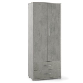 Armadio 2 Ante con Cassetti Grigio Multiuso Ripiani Ufficio Mobile Camera Bimbi