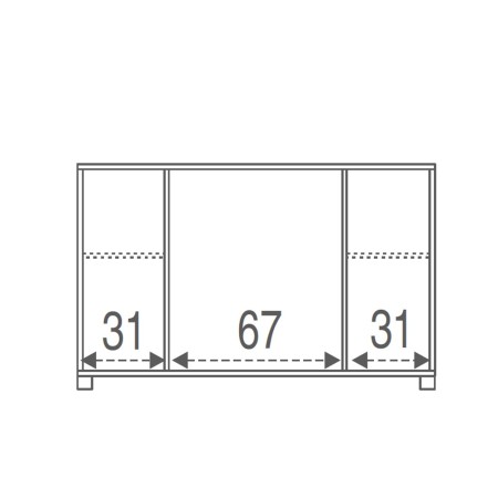 Mobile Credenza 2 Ante 4 Cassetti Bianco Olmo Madia Contenitore Buffet Salotto