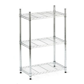 Scaffali 3 Ripiani 60x35 in Metallo Cromato Stretto per Garage Mensole Officina 2