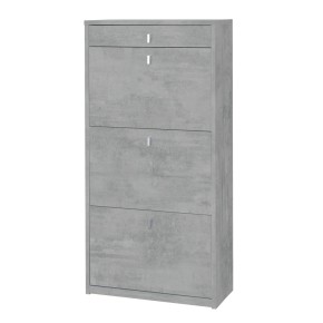 Scarpiera Slim Grigio 3 Ante Ribalta con Cassetto Portascarpe Mobile Salvaspazio
