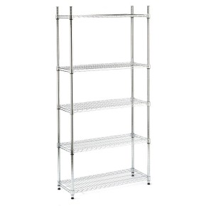 Scaffali 5 Ripiani 90x35 Metallo Cromato Garage Scaffalature Officina Mensole