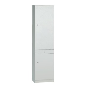 Armadio 180 Bianco 2 Ante con Cassetto Mobile Alto con Ripiani Colonna da Bagno