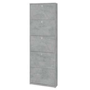 Scarpiera Slim 5 Ante Ribalta Grigio in Legno Porta Scarpe Mobiletto Salvaspazio