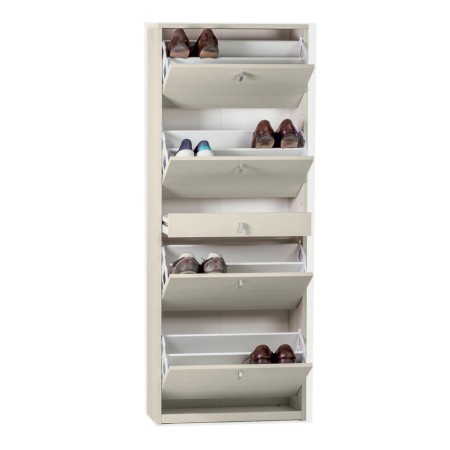 Scarpiera Slim Grigio 4 Ante Ribalta con Cassetto Portascarpe Mobile Salvaspazio