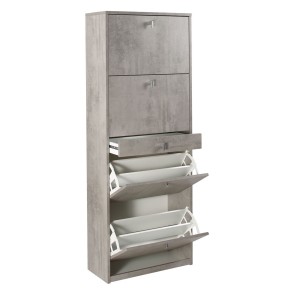 Scarpiera Slim Grigio 4 Ante Ribalta con Cassetto Portascarpe Mobile Salvaspazio 2