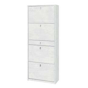 Scarpiera Slim Ossido 4 Ante Ribalta con Cassetto Porta Scarpe Mobile Kit Legno