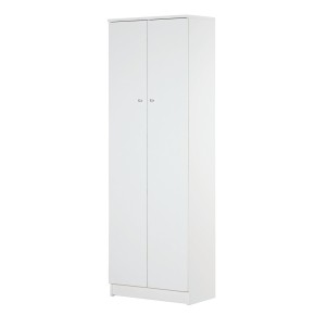 Armadio 2 Ante 180 Bianco con Ripiani Guardaroba Mobile da Ingresso per Ufficio
