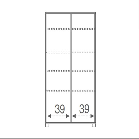 Armadio Slim 2 Ante 190 Bianco con Ripiani Mobile Ingresso per Ufficio Scarpiera