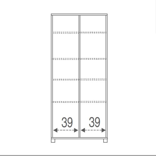 Armadio Slim 2 Ante 190 Bianco Olmo Ripiani Mobile Ingresso da Ufficio Scarpiera