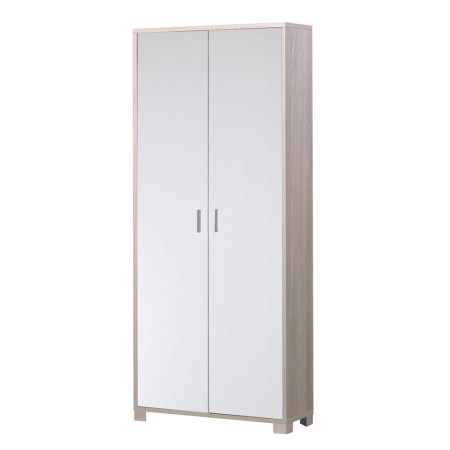 Armadio Slim 2 Ante 190 Bianco Olmo Ripiani Mobile Ingresso da Ufficio Scarpiera