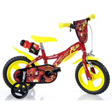 Bicicletta da Bambino Flash Ruota 12 Pollici 3 4 5 anni Bimbo con Rotelle Freno