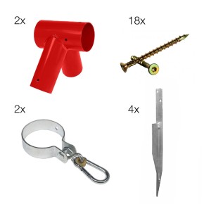 Kit Ferramenta per Altalena Singola Seduta in Legno Pali diam 10cm per Bambini