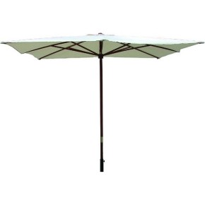 Ombrellone Tondo 250cm Ecru Palo Centrale in Legno Antivento da Giardino Balcone