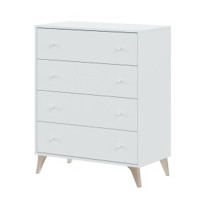 Cassettiera Como Bianco 4 Cassetti Cassettone Camera Letto Cameretta Settimino