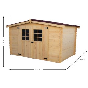 Casetta 3x1.85 in Legno 20 mm Block House da Giardino Porta Attrezzi Rimessa 2
