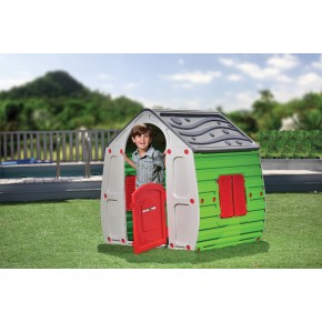 Casetta per Bambini in Resina Plastica da Giardino Esterno Giocattolo Bimbi PVC 2
