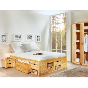 Letto alla Francese 140x200 Rete a Doghe con Cassetti 1 piazza e mezzo Camera | Bricoshop24 2