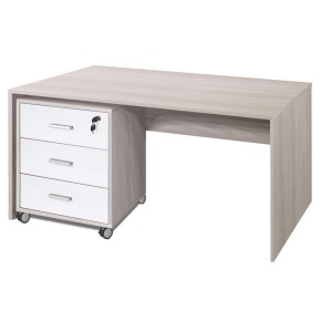 Tavolo Kit Scrivania con Cassettiera 120 cm Olmo da Ufficio Cameretta Porta Pc