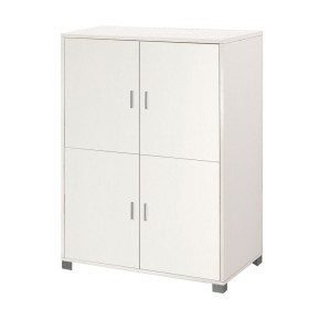 Mobile Credenza 4 Ante Bianco Venato Buffet Ripiani Ufficio Dispensa Soggiorno
