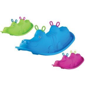 Dondolo Colorato in Plastica 2 Posti Gioco Cavalcabile per Bambini da Giardino