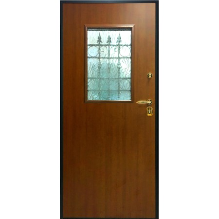 Porta Blindata con Vetro per Esterno da Ingresso Pannello Portone Noce