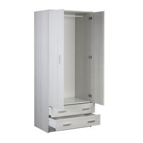 Armadio 180 h 2 Ante con 2 Cassetti Appendiabiti Mobile Cabina Camera da Letto 2