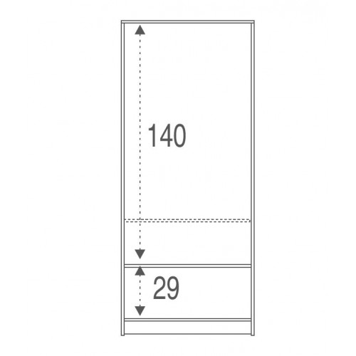 Armadio 180 h 2 Ante Appendiabiti Mobile con Ripiano da Ufficio Camera da Letto