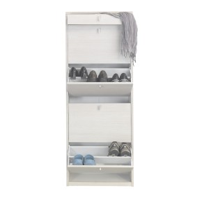 Scarpiera Bianca 4 Ante a Ribalta Doppia 20 Paia Cassetto Porta Scarpe Mobile 2